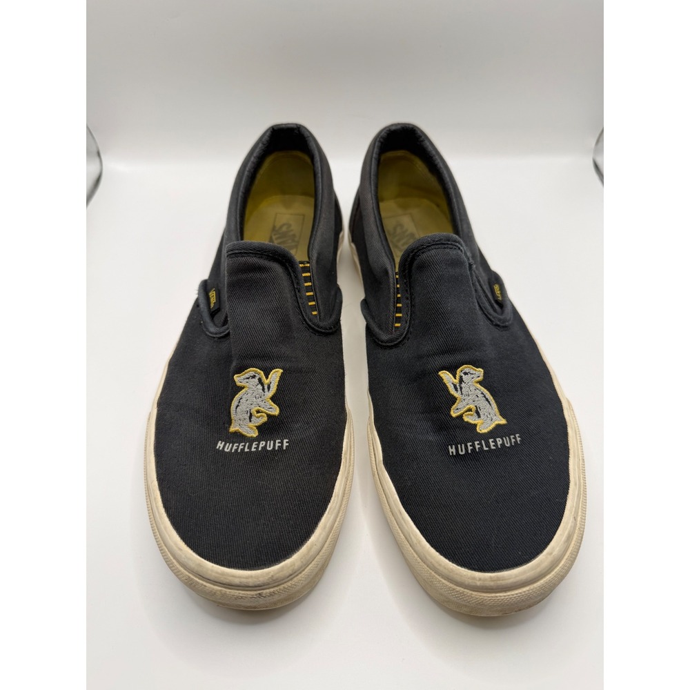 Vans Harry Potter Hufflepuff Slip On Shoes Mens 7.5 Womens 9 Black Sneakers